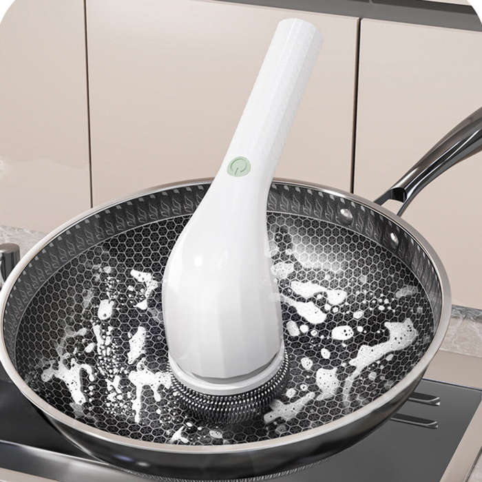 White - Tevorex Wireless Household Electric Cleaning Brush Multifunctional USb Charging Bathroom Kit