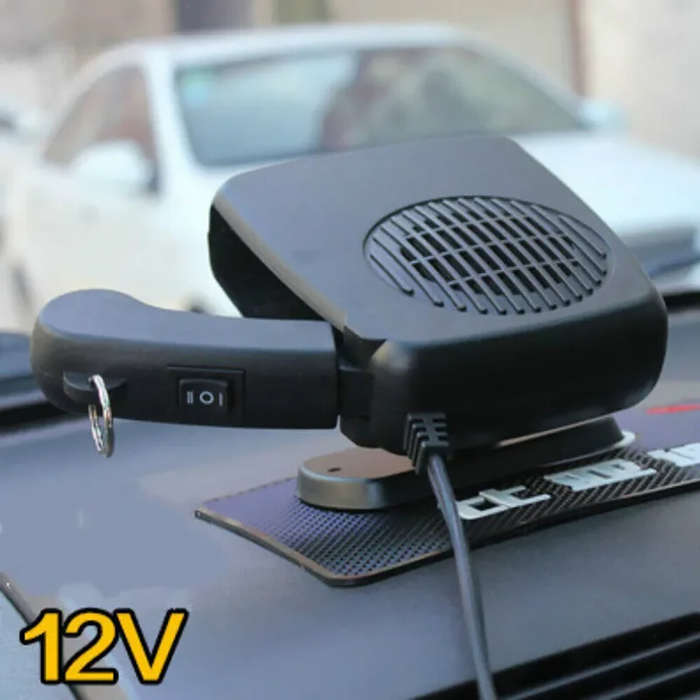 Black - 200W 12V Electric Car Heater Defroster Multi-function Portable Defogger Windshield Defroster