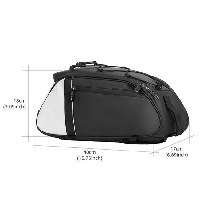 Colorful - XANES 4L Bicycle Pannier Bag Multi-Purpose Wear-resistant Bike Rear Rack Bag Night Reflec