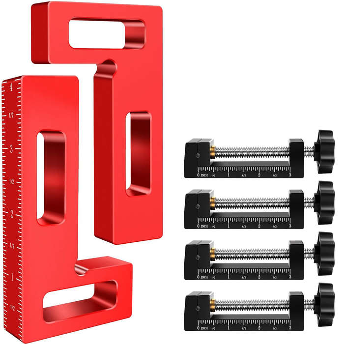 6 Pcs - 6Pcs/Set Aluminum Alloy Square Corner Clamps 90 Degree Right Angle Positioning Square Measur
