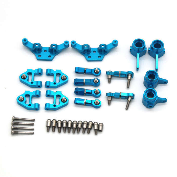 Grey - 6PCS Upgraded Metal Parts Set Steering Cup Rear Wheel Seat Suspension Arm Upper Linkage Rod S