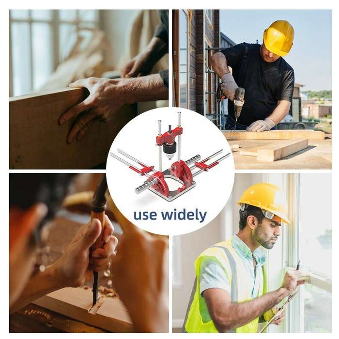 ENJOYWOOD Upgraded Precision Woodworking Multi-Angle Drill Guide with Handles and Positioning Blocks
