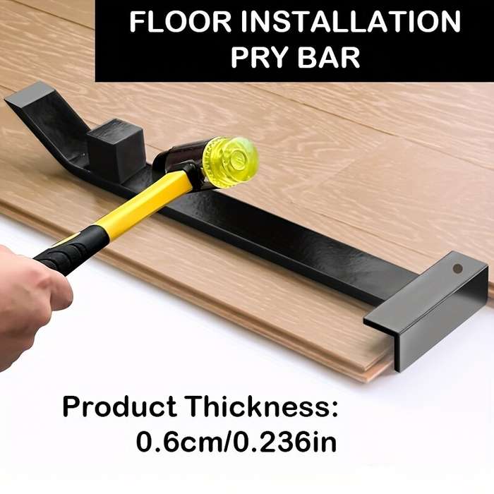 Black - Cold Rolled Steel Pry Bar Flooring Installation Tool Chrome Vanadium Steel Pull Hook Gap Rep