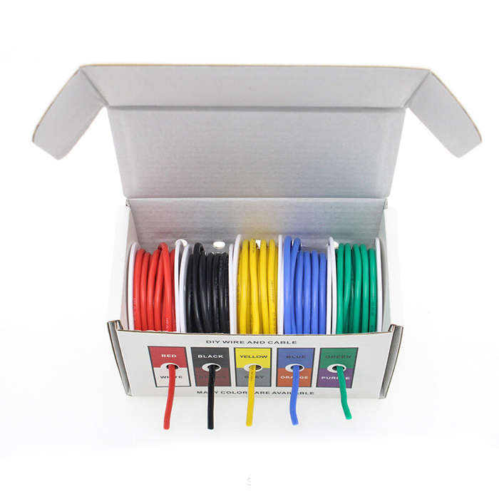 17AWG - 16/17AWG 4m/roll 5 color Mix Box Super Soft Silicone Wire Heat Resistant Flexible Tinned Cop