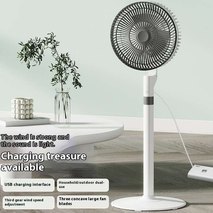 White - Tevorex Household Air Circulation Fan High-Efficiency Floor Fan Desktop Vertical USB 3 Adjus