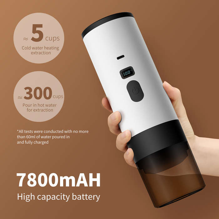 White - Comfook Portable Capsule Coffee Machine Support Capsules & Powder Brewing Coffee Maker with