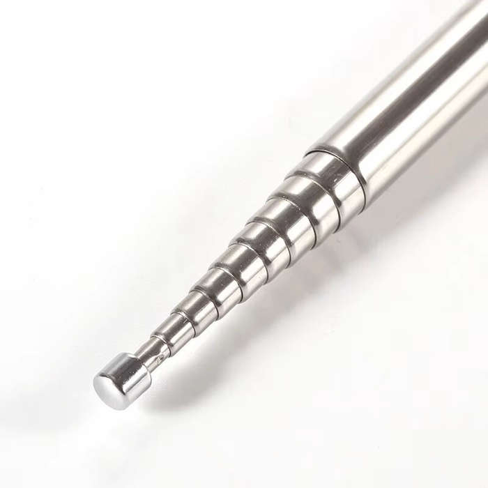 Silver - 2.5M Stainless Steel Whip Antenna For Pac-12 JPC-7 10 Sections Collapsible Pull Rod for HF