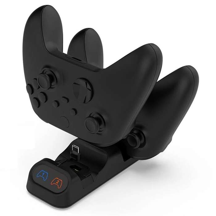 Black - Dual Controller Charging Station Compatible for PS5 Xbox Series S X Switch Pro with LED Disp