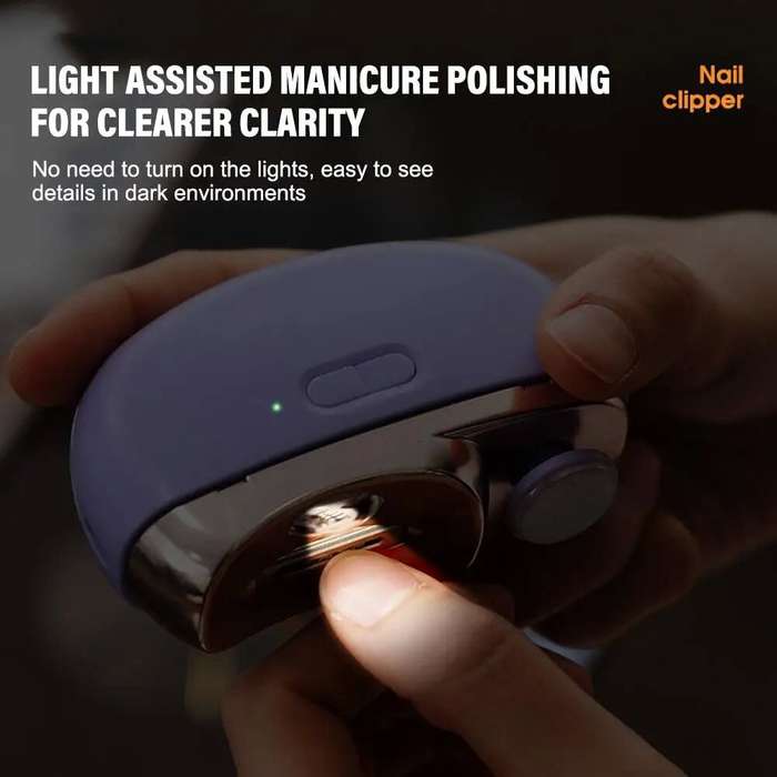 Purple - Electric Nail Clipper 2 in 1 Nail Trimmer and Polisher with Dual Motors Type-C Charging Int