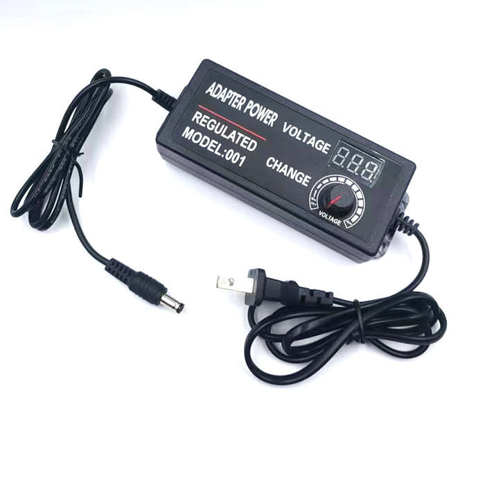 US Plug - 9-24V2A Adjustable Voltage Adapter with Clear Display Universal Input 100-240V High Effici