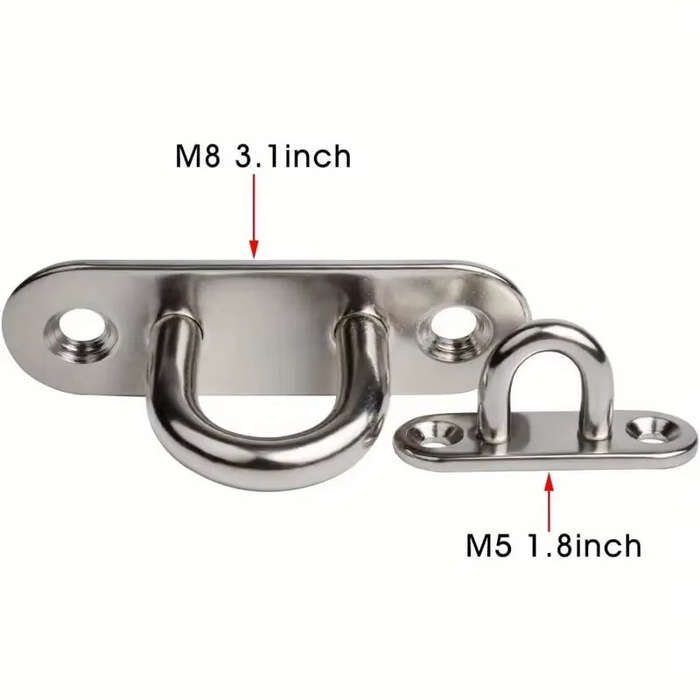 10pcs - Marine Grade Stainless Steel Oval Eye Plate 304 Anti Corrosion Fastening Kit for Shade Sail