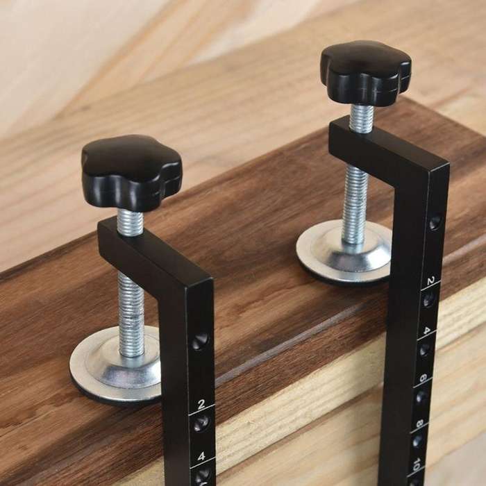 Black - Adjustable Extended G-Clamp Bar Clamp for Woodworking Fixture / Welding Building / Metal Wor