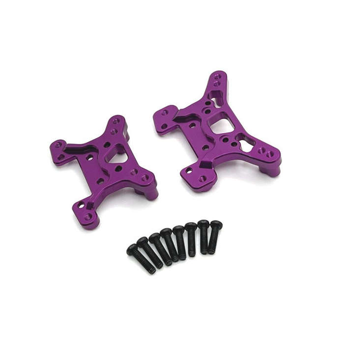 Red - Upgraded Metal Parts Front and Rear Shock Absorber Bracket Kit for Wltoys 1/12 124008 124010 1
