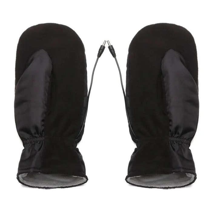 Black - TENGOO USB Electric Heated Mittens Gloves 3 Heating Temperature Adjustable Outdoor Sport Win