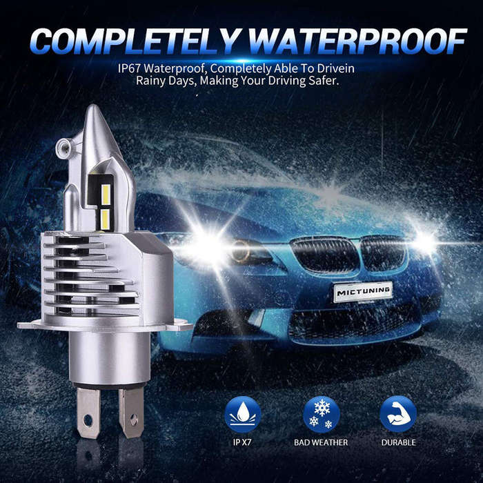 6000K - Pair H4 80W Car Front LED Headlight Bulbs Hi-Low Beam for Lighting Modification 6000K IP67 W