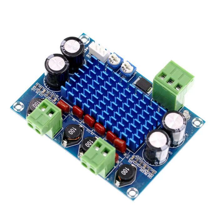 Blue - XH-M572 TPA3116D2 Digital Power Amplifier Board High Power 2x120W Chassis 5V 24V 28V 120W Aud