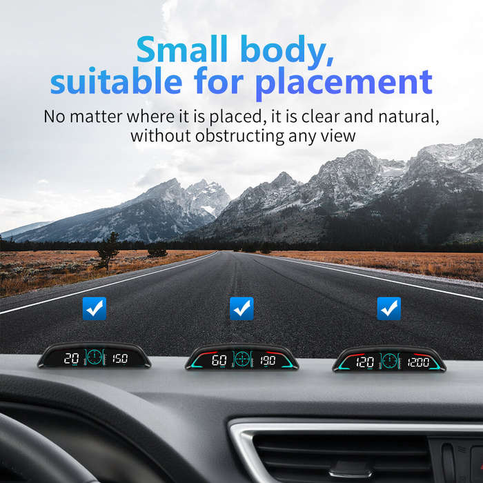 Universal Car Head-Up Display HUD Multi-Functional Display Multiple Alarm Functions Time Speed Dista