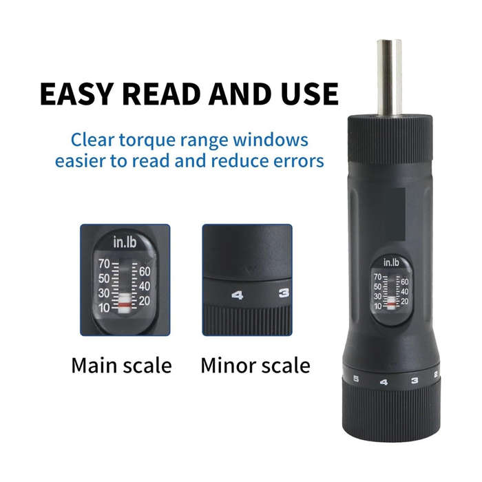 A Set - SHSIWI YSQ-70 Torque Screwdriver Adjustable 10-70 in-lb with 10 Bits 1/4 Drive Precision Too