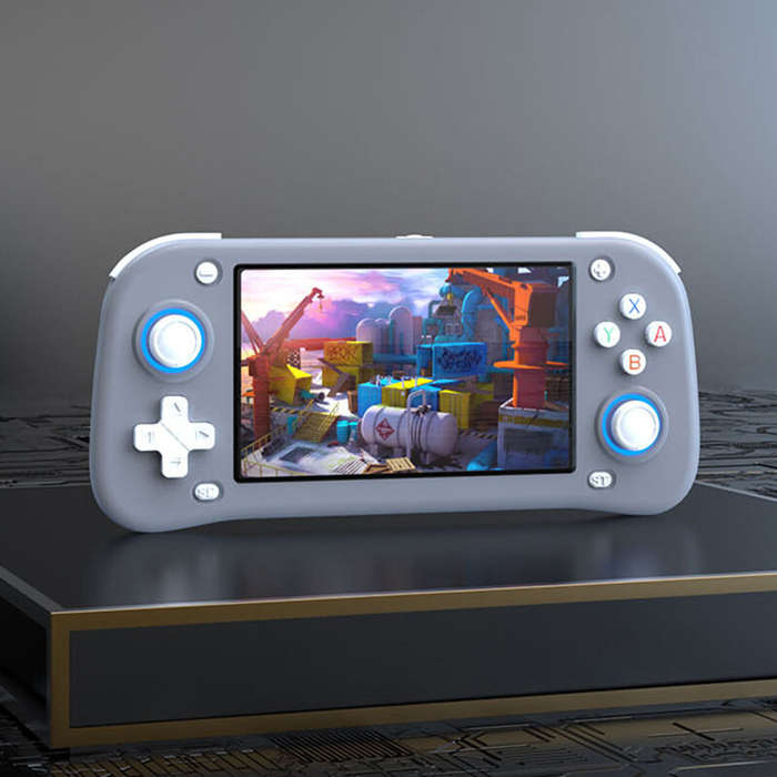 White - XF43 64G Retro Handheld Gaming Console 4.3 Inch IPS Screen 18000+ Built-in Games 3D Hall Joy