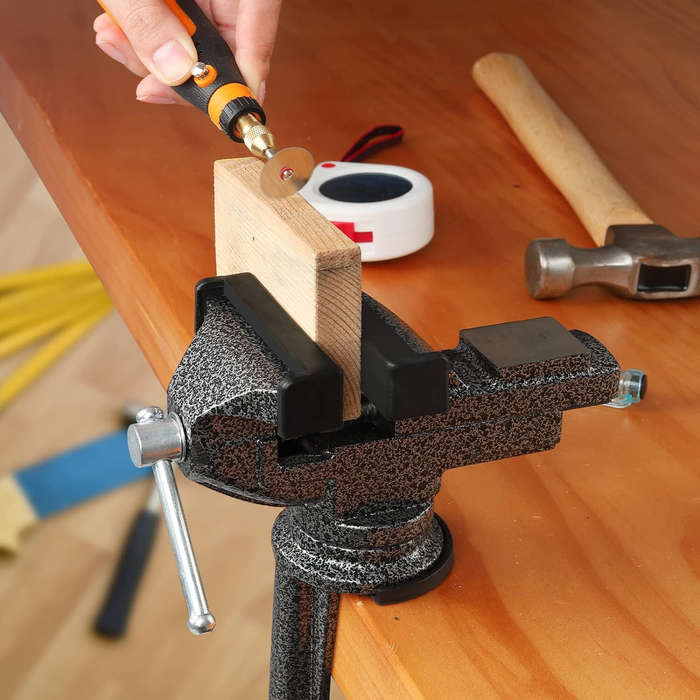 Black - ENJOYWOOD Universal Bench Vise Table Clamp 360 Swivel Base Small Home Vice Heavy Duty Alloy