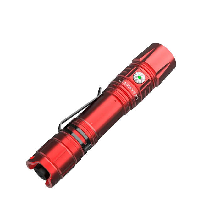 Red - CYANSKY P25 V2.0 3600lm Pale Silver Micro-arc Oxidation Outdoor Floodlight Flashlight 18650 ED