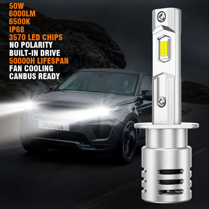 H1 - SEALIGHT X5 H1 2PCS Car LED Headlight Bulbs 6000LM LED Front Headlamps Hi Low Beam 6500K Super