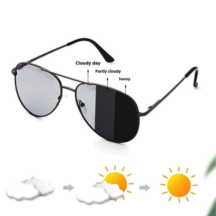 Black(No Photochromic) - Photochromic Polarized Sunglasses UV400 Protection Anti-Glare Sun Glasses f