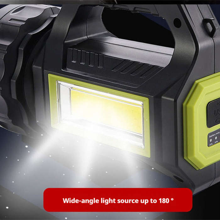 Black - Bikight Solar Flashlight for Emergencies Search LED Solar Camping Lights Multifunctional Fla