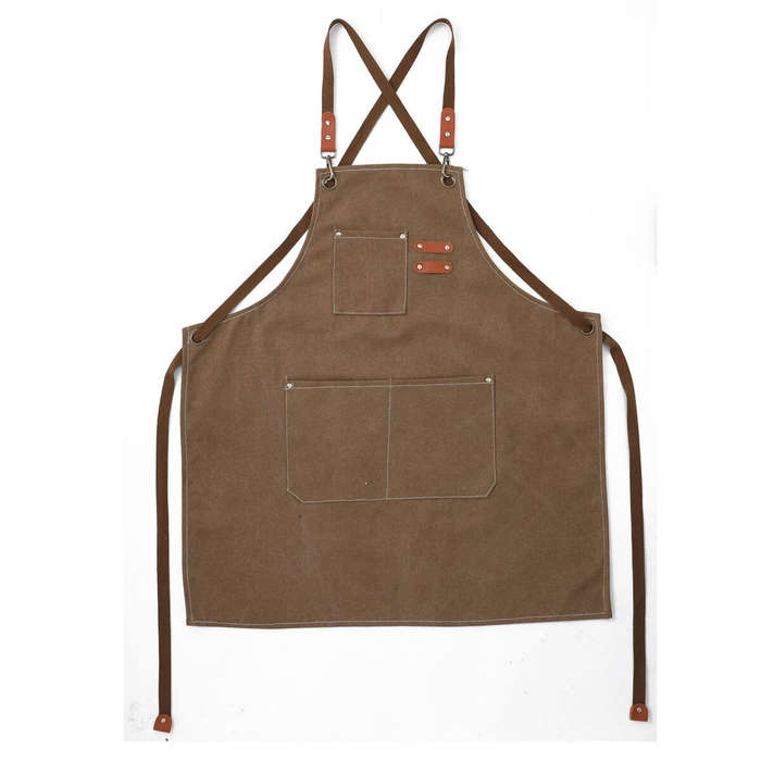 Black - Premium Canvas Apron Universal Fit 76x68cm Pure Cotton Durable Waterproof Ideal for Woodwork