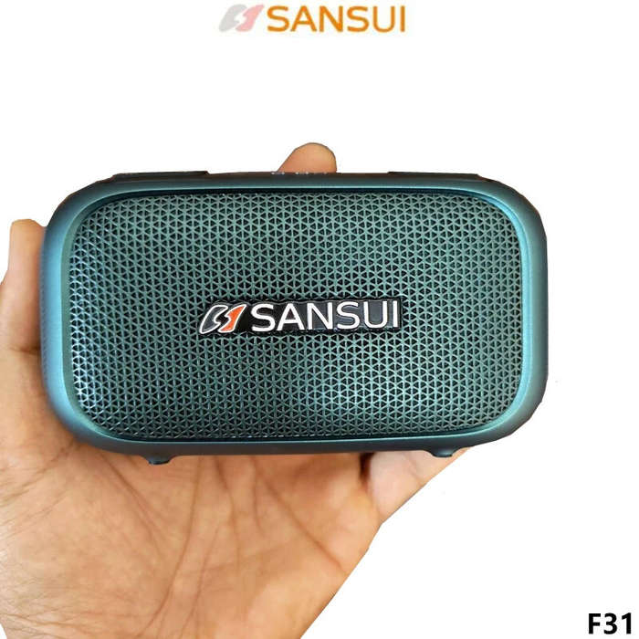 Blue - SANSUI F31 Mini bluetooth Speaker Dual 40mm Magnetic Speakers Bass Enhancement Unit RGB Light