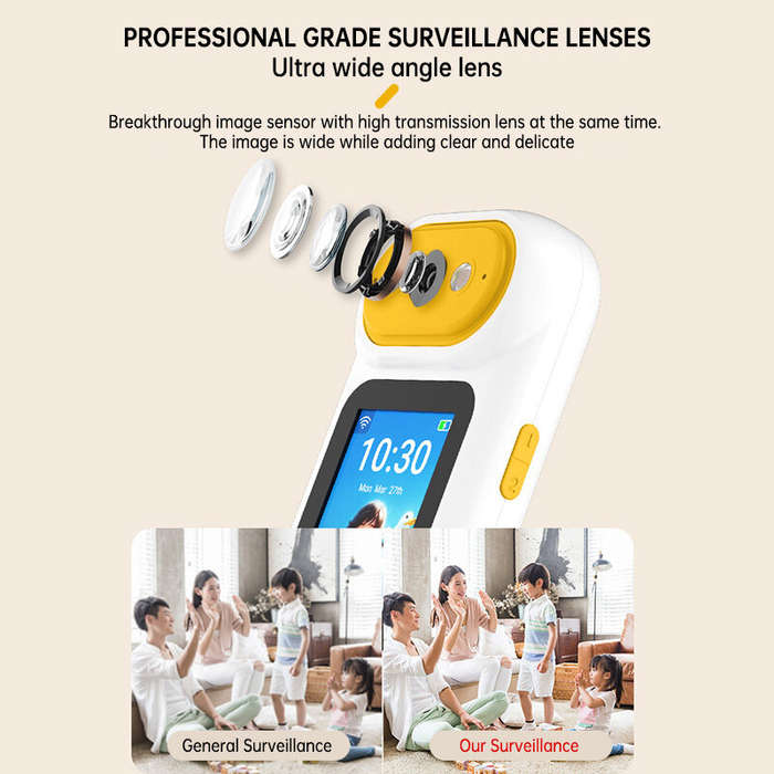 EU Plug - 2.8inch Screen Handheld Surveillance Camera Ultra Clear Large Screen Two-Way Video WIFI 4G