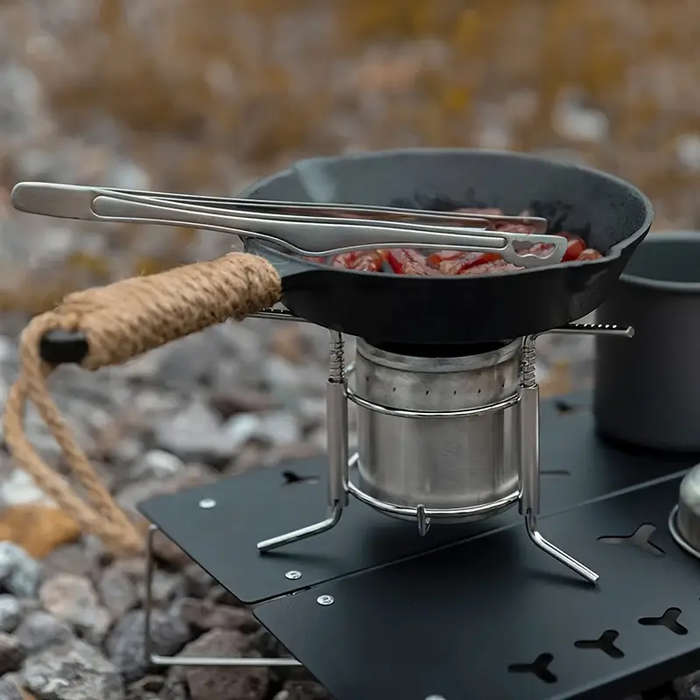 Silver - IPRee Mini Portable Liquid Alcohol Stoves Camping Picnic Stove Outdoor Stainless Steel Liqu