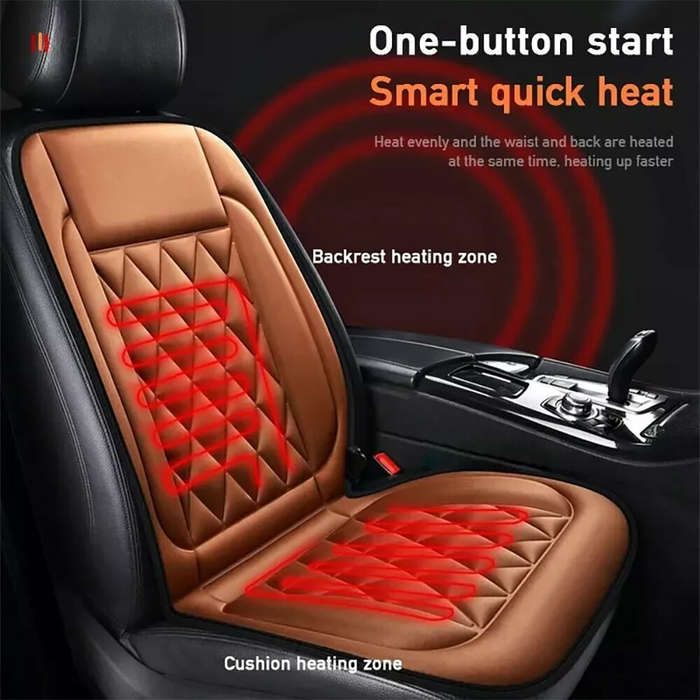 Black - 12V Car Seat Heater Cushion Electric Heated Pad Winter Heated Seat Cover Seat Cushion Consta