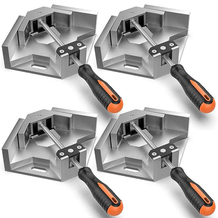 4 PCS - 4pcs Right Angle Clamps Housolution Single Handle 90 Aluminum Alloy Corner Clamp Clamps for
