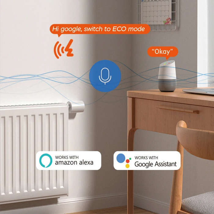 White - EWeLink APP ZigBe Thermostat Radiator Actuator LCD Display Smart Home Programmable Thermosta