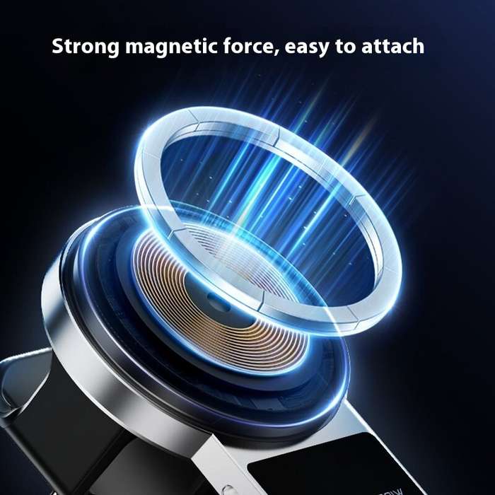 Grey - SD16 3-in-1 Wireless Car Charger Holder 15W Fast Charging Car Air Vent Mount Holder for Smart