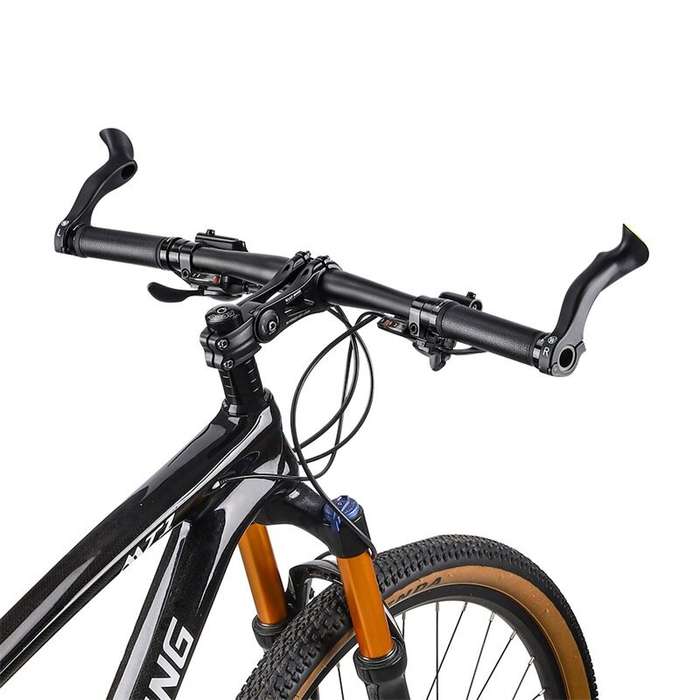 Black - WEST BIKING Adjustable Fluorescent Bicycle Extended Handlebar Lightweight Mountain Bike Bar