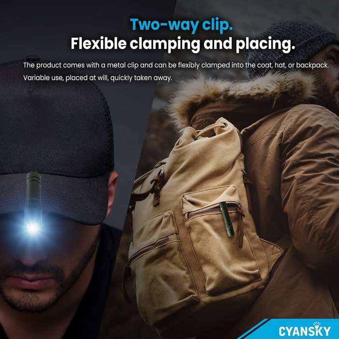 Black - CYANSKY P10 Portable AA Battery LED EDC Flashlight High-Power Infrared Tactical Torch LED Sp