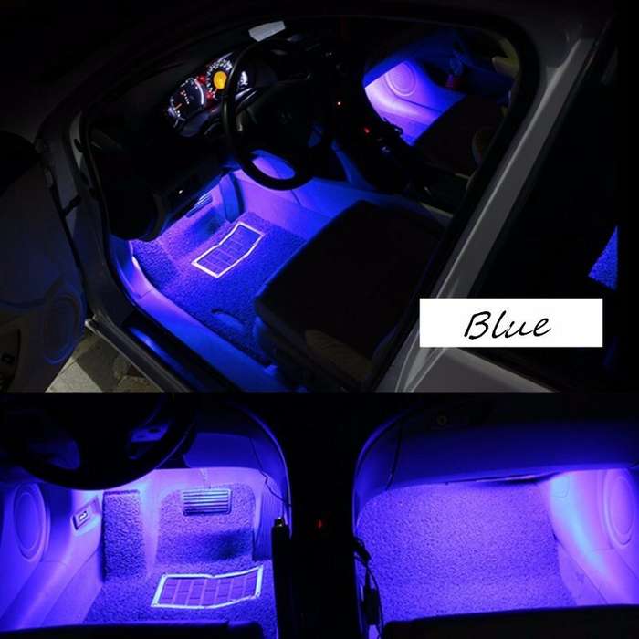 Ice Blue - GLIME 12V 48LED 5050smd Car Decorative Atmosphere Light Strips SUV Interior Footwell Neon