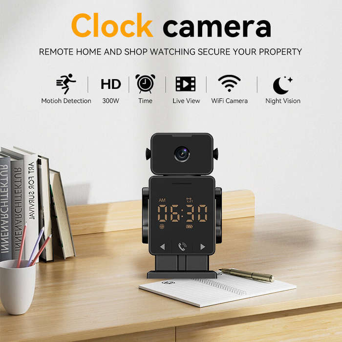 C11 3MP Tuya WiFi PTZ Robot Camera with Time Display 180 Viewing HD Night Vision Motion Detection Tw