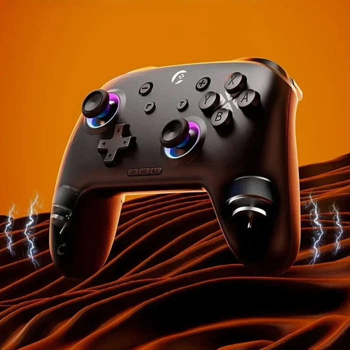 White - EWEADN D8 Tri-mode Wireless Game Controller with Hall Effect Rocker RGB Light 1KHz Return Ra