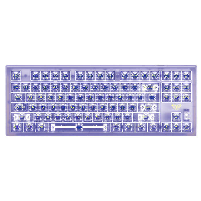 AULA F2183 Mechanical Keyboard RGB 87 Keys Hotswap bluetooth Wired 2.4G Triple Mode Keyboard Transpa
