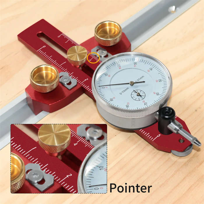Red - Woodworking Table Saw Calibration Positioner Precision Alignment 0.01 mm Wide Adjustment 0-120