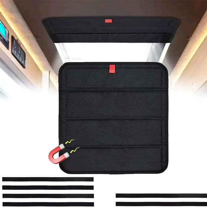 Black - 41 x 41 cm RV Skylight Sunshade Foldable RV Roof Reflective Shading Pad RV Insulated Sunshad