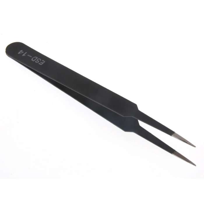 ESD15 - 1PC ESD10/11/12/13/14/15MM Stainless Steel Tweezer Industrial Curved Straight Repair Tools T