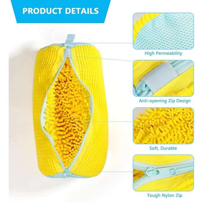 Yellow - 2PCS Shoe Washing Machine Wash Bag Laundry Wash Bag Universal for Sneakers Casual Shoes