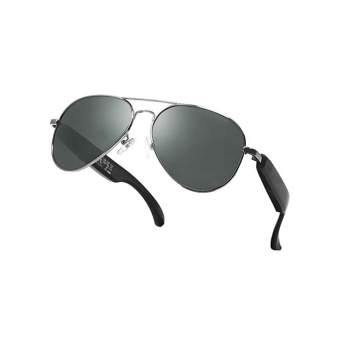 Black - F18 AI Smart Glasses Real Time Translation 100 Languages bluetooth 5.4 Calling Bilateral Ste
