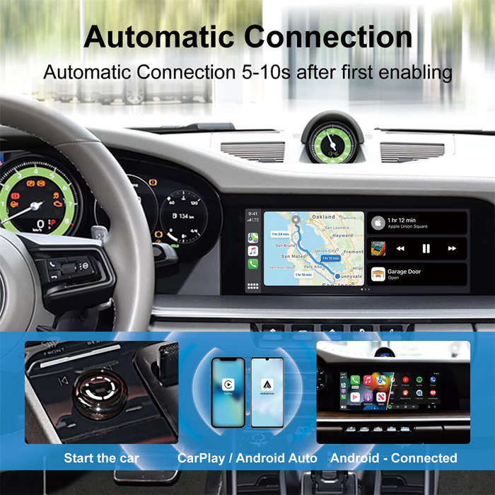 Black - 2 in1 CarPlay Wireless Adapter Mini Box CarPlay Android Auto Dongle For Benz for Audi for Ma