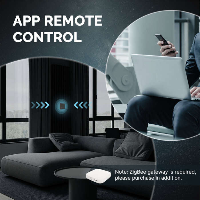 Grey - MoesHouse Smart ZigBe Star Ring Curtain Switch APP Remote Control for Roller Shutter Electric