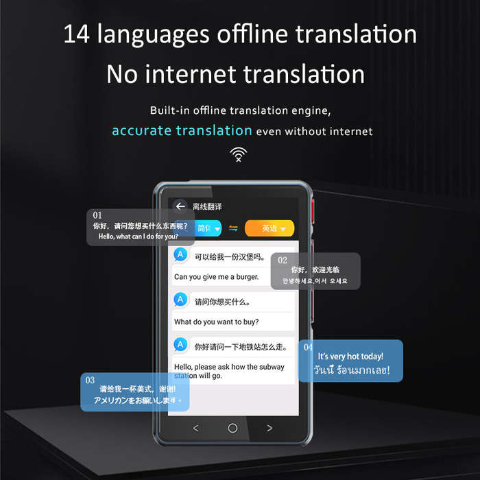 Black - WiFi Version P40 Translator 138 Voice Translations 19 Accurate Offline Translations 57 Photo